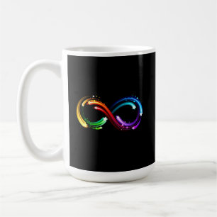 Unendlichkeitssymbol aus Regenbogenkometen Kaffeetasse