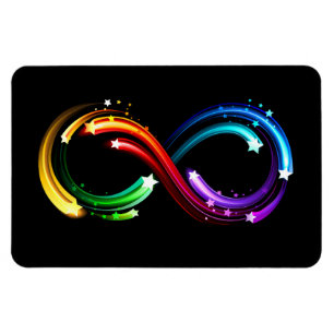Unendlichkeitssymbol aus Regenbogenkometen Magnet