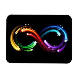 Unendlichkeitssymbol aus Regenbogenkometen Magnet