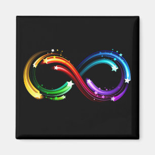 Unendlichkeitssymbol aus Regenbogenkometen Magnet