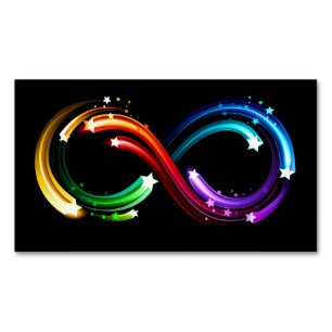 Unendlichkeitssymbol aus Regenbogenkometen Magnetische Visitenkarte