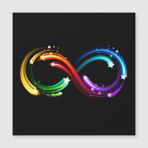 Unendlichkeitssymbol aus Regenbogenkometen Magnetkarte