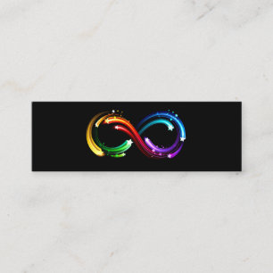 Unendlichkeitssymbol aus Regenbogenkometen Mini Visitenkarte