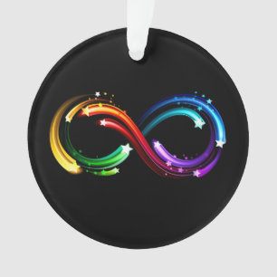 Unendlichkeitssymbol aus Regenbogenkometen Ornament