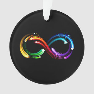 Unendlichkeitssymbol aus Regenbogenkometen Ornament