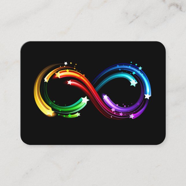 Unendlichkeitssymbol aus Regenbogenkometen Platzkarte (Vorderseite)