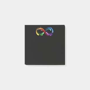 Unendlichkeitssymbol aus Regenbogenkometen Post-it Klebezettel