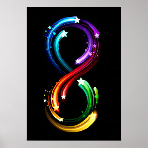 Unendlichkeitssymbol aus Regenbogenkometen Poster