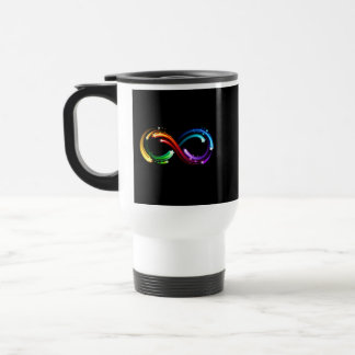 Unendlichkeitssymbol aus Regenbogenkometen Reisebecher