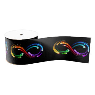 Unendlichkeitssymbol aus Regenbogenkometen Ripsband