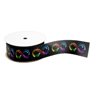 Unendlichkeitssymbol aus Regenbogenkometen Ripsband