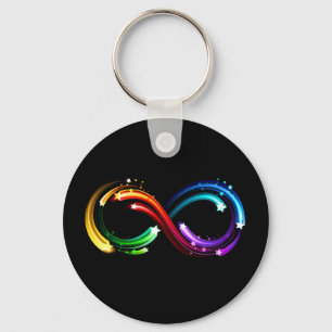 Unendlichkeitssymbol aus Regenbogenkometen Schlüsselanhänger