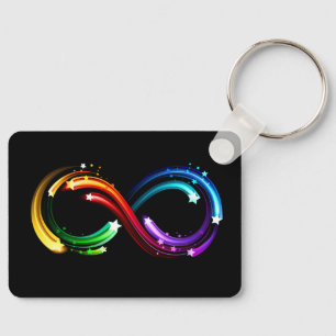 Unendlichkeitssymbol aus Regenbogenkometen Schlüsselanhänger