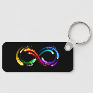 Unendlichkeitssymbol aus Regenbogenkometen Schlüsselanhänger