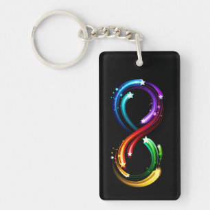 Unendlichkeitssymbol aus Regenbogenkometen Schlüsselanhänger
