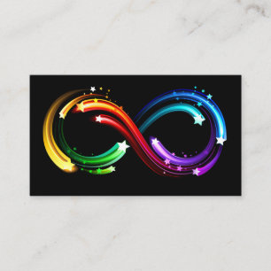 Unendlichkeitssymbol aus Regenbogenkometen Telefonnummerkarte