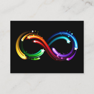 Unendlichkeitssymbol aus Regenbogenkometen Telefonnummerkarte