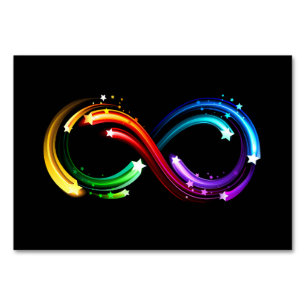 Unendlichkeitssymbol aus Regenbogenkometen Tischnummer