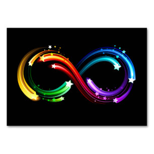 Unendlichkeitssymbol aus Regenbogenkometen Tischnummer