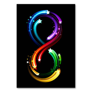 Unendlichkeitssymbol aus Regenbogenkometen Tischnummer