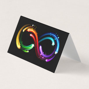Unendlichkeitssymbol aus Regenbogenkometen Visitenkarten