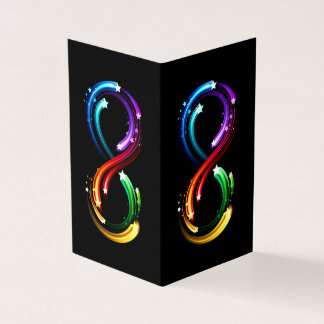 Unendlichkeitssymbol aus Regenbogenkometen Visitenkarten