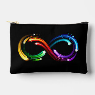 Unendlichkeitssymbol aus Regenbogenkometen Zubehörtasche