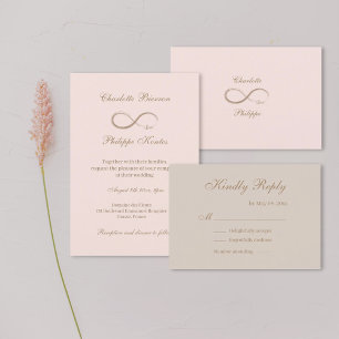 Unendlichkeitssymbol Gold Rosa Hochzeit RSVP Einladung
