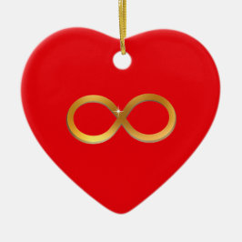 Unendlichkeitssymbol golden keramik ornament