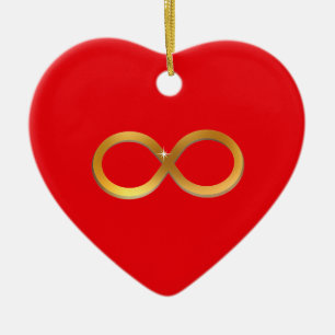 Unendlichkeitssymbol golden keramik ornament