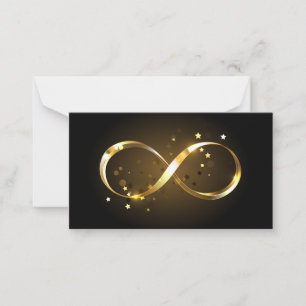 Unendlichkeitssymbol in Gold Mitteilungskarte