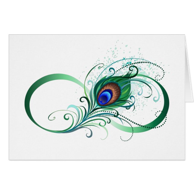 Unendlichkeitssymbol mit Peacock Feather (Vorderseite (Horizontal))