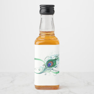 Unendlichkeitssymbol mit Peacock Feather Alkoholflaschenetikett