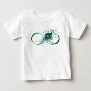 Unendlichkeitssymbol mit Peacock Feather Baby T-shirt