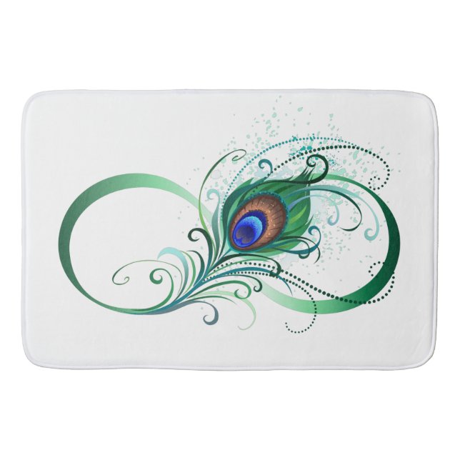 Unendlichkeitssymbol mit Peacock Feather Badematte (Vorderseite)
