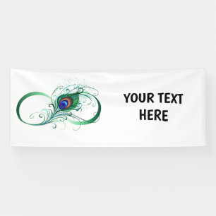 Unendlichkeitssymbol mit Peacock Feather Banner