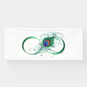 Unendlichkeitssymbol mit Peacock Feather Banner
