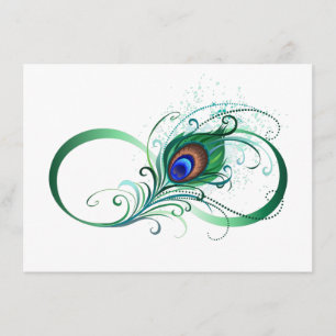 Unendlichkeitssymbol mit Peacock Feather Begleitkarte