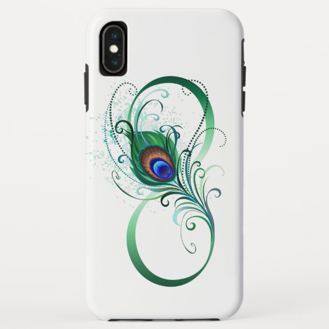 Unendlichkeitssymbol mit Peacock Feather Case-Mate iPhone Hülle (Rückseite)