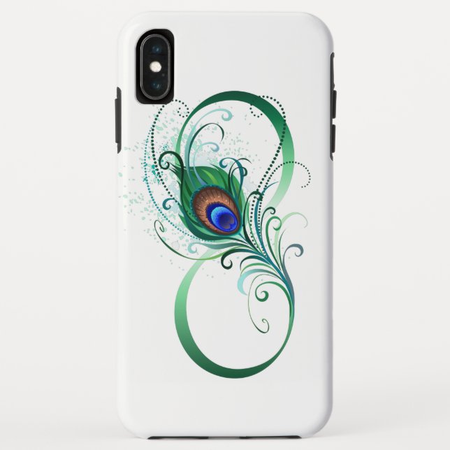 Unendlichkeitssymbol mit Peacock Feather Case-Mate iPhone Hülle (Rückseite)