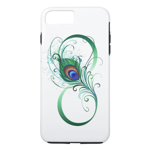 Unendlichkeitssymbol mit Peacock Feather Case-Mate iPhone Hülle (Rückseite)