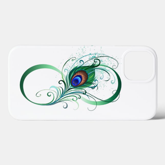 Unendlichkeitssymbol mit Peacock Feather Case-Mate iPhone Hülle (Rückseite (Horizontal))