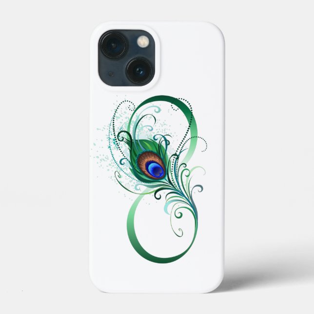 Unendlichkeitssymbol mit Peacock Feather Case-Mate iPhone Hülle (Rückseite)