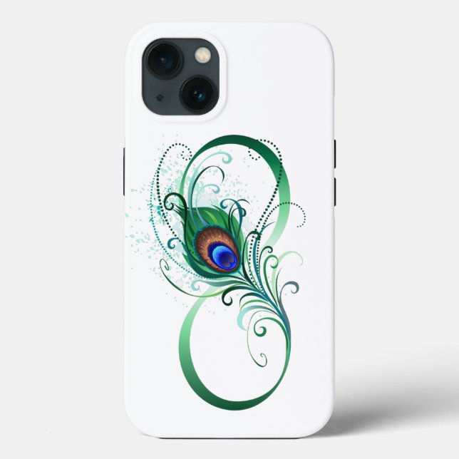 Unendlichkeitssymbol mit Peacock Feather Case-Mate iPhone Hülle (Rückseite)