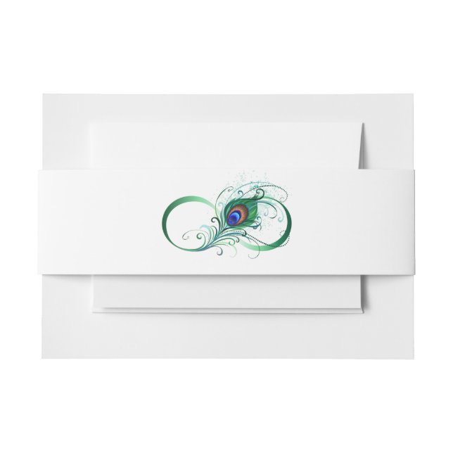 Unendlichkeitssymbol mit Peacock Feather Einladungsbanderole (Vorderseite Beispiel)