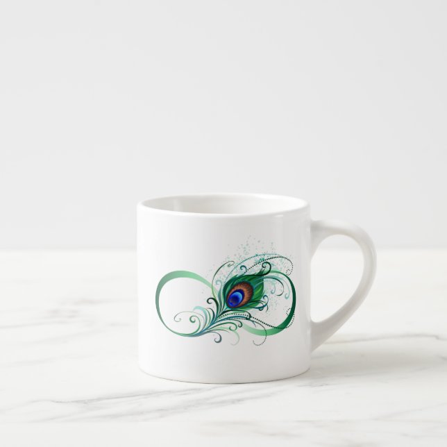 Unendlichkeitssymbol mit Peacock Feather Espressotasse (Rechts)