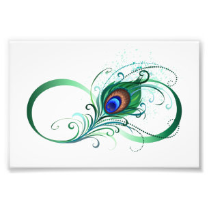 Unendlichkeitssymbol mit Peacock Feather Fotodruck