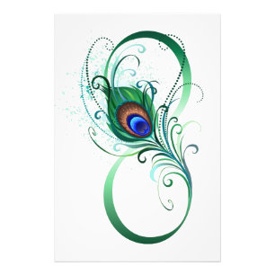 Unendlichkeitssymbol mit Peacock Feather Fotodruck