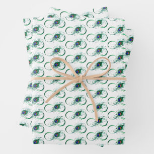 Unendlichkeitssymbol mit Peacock Feather Geschenkpapier Set