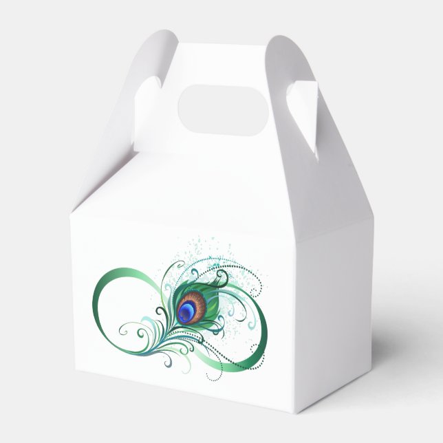 Unendlichkeitssymbol mit Peacock Feather Geschenkschachtel (Vorderseite)